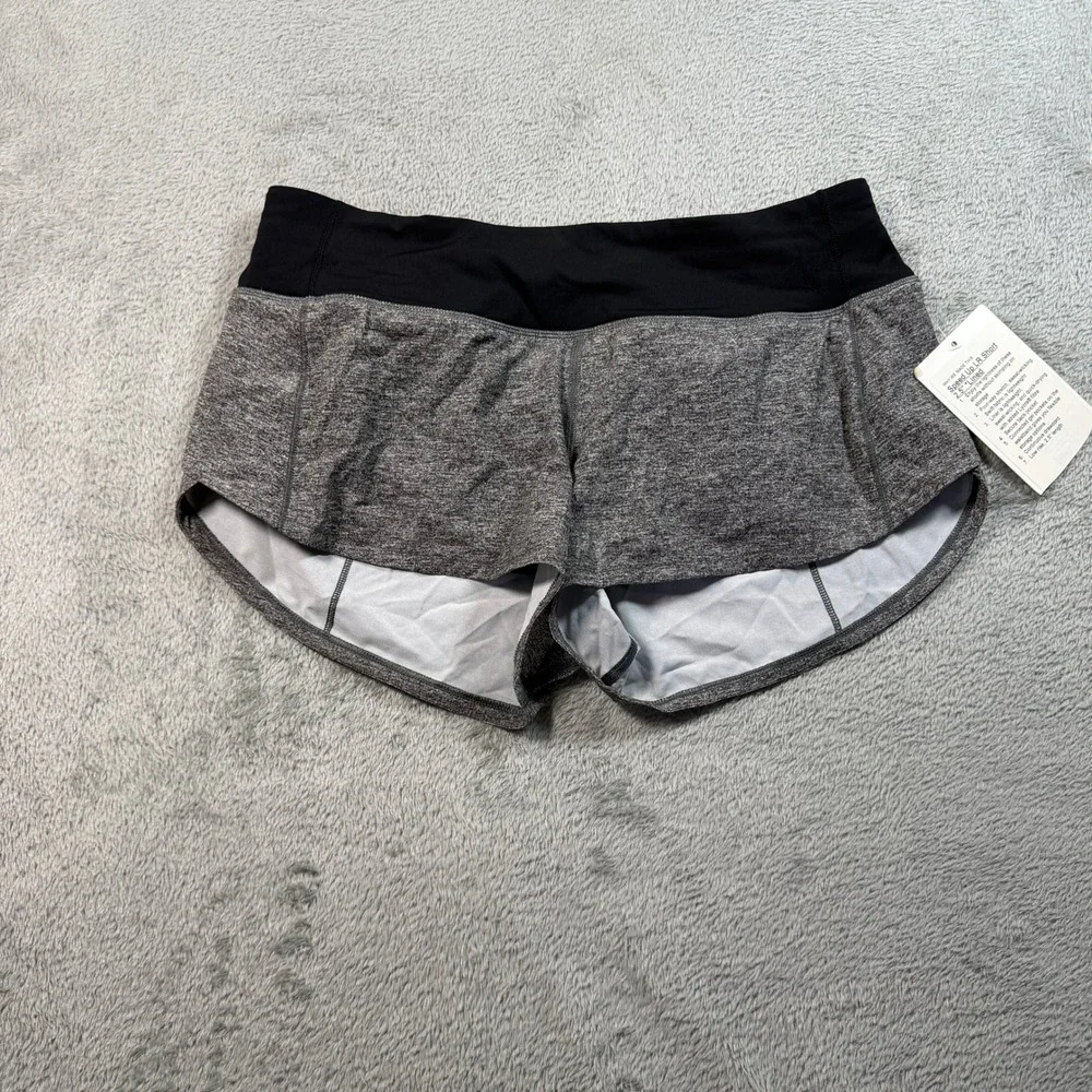Lululemon Speed Up LR Short Women 4 Gray Heathered Low Rise 2.5